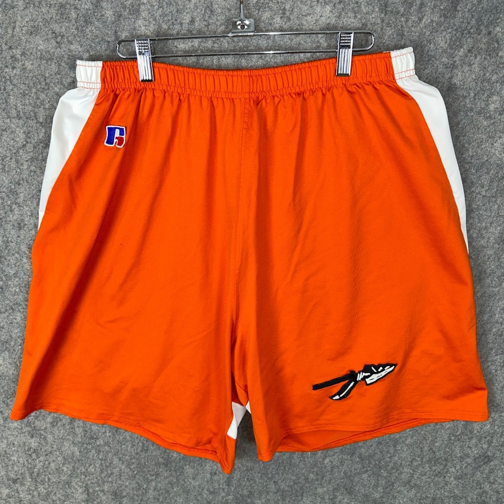 Russell Athletic Basketball Shorts Mens 38 Orange VTG Made in USA Athletic 50988